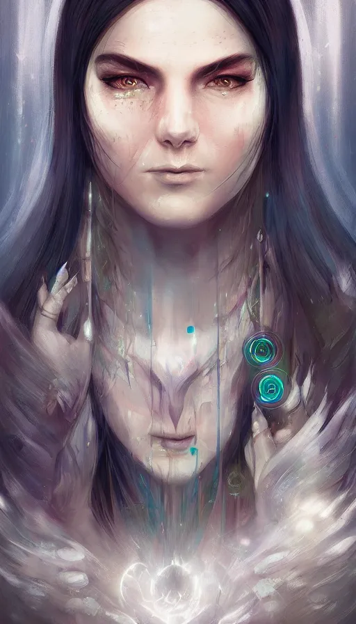 Prompt: portrait of a digital shaman, by charlie bowater