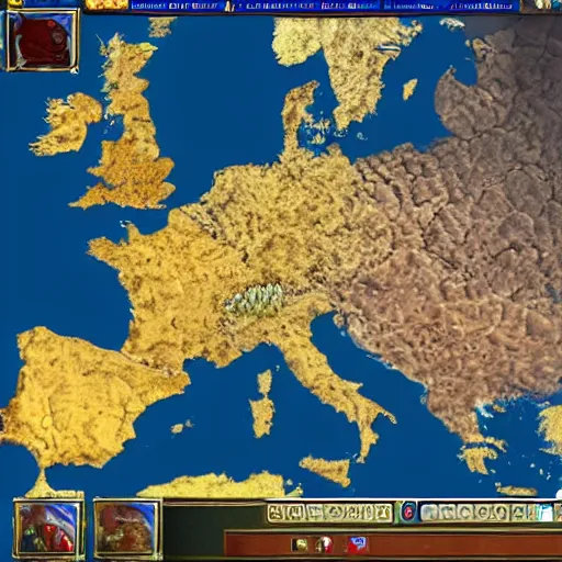 Image similar to screenshot of the gameplay of Europa Universalis 5 showing the different nations in Europe, unreal engine, video game, 4KUHD