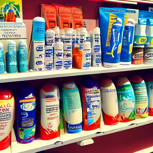 Prompt: a trip to buy some sunscreen