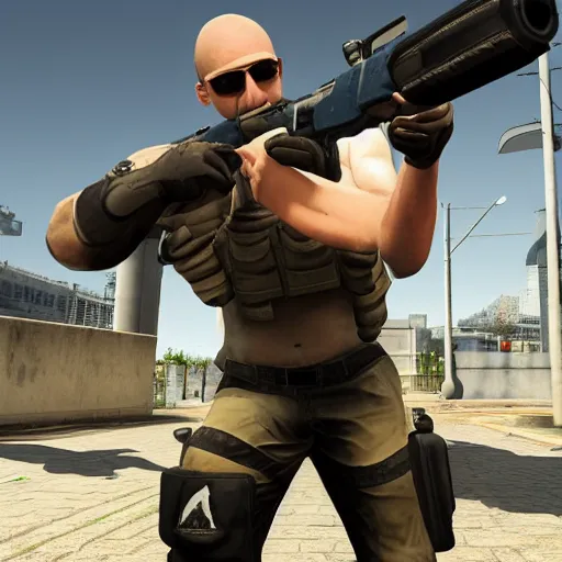 Prompt: csgo anomaly with athletic body, high quality photo