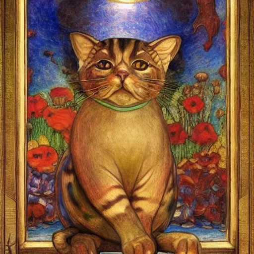 Prompt: masterpiece painting of a mechanical cloisonne cat head sculpture, by annie swynnerton and diego rivera and janet fish and nicholas roerich and jean delville, symbolist, dramatic lighting, god rays, art brut, rich colors, smooth, sharp focus, extremely detailed, adolf wolfli and ( donato giancola and bilibin )