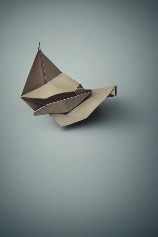 Image similar to origami boat, photorealistic, octane, photograph