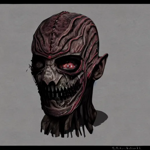 Prompt: imperial assassin head, terrifying, grimdark, photorealistic