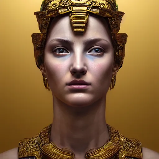 Prompt: hyperrealistic mixed media painting of beautiful goddess Athena, stunning 3d render inspired art by P. Craig Russell and Barry Windsor-Smith, perfect facial symmetry, dim volumetric lighting, 8k octane beautifully detailed render, post-processing, portrait, extremely hyper-detailed, intricate, epic composition, brown eyes, realistic realistic realistic eyes, cinematic lighting, masterpiece, trending on artstation, detailed detailed detailed, masterpiece, stunning