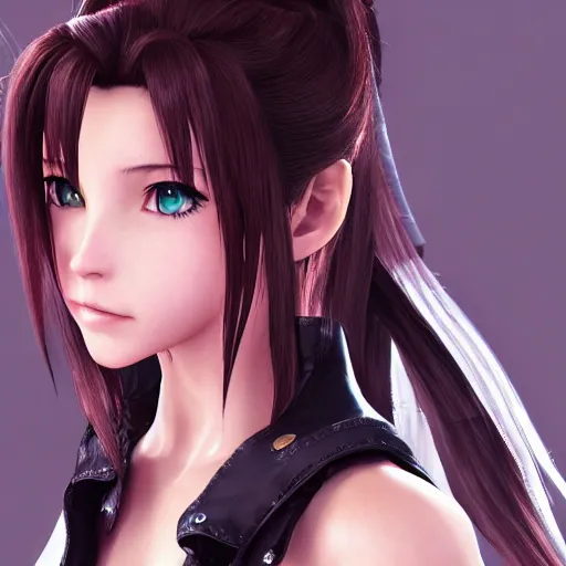 Image similar to aerith gainsborough mixed with tifa lockhart