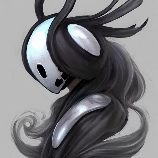 Prompt: a portrait of hollow knight, concept art, trending on artstation 3D.