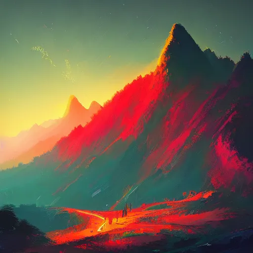 Prompt: hushan mountain landscape, by anato finnstark, by alena aenami, by john harris, by ross tran, by wlop, by andreas rocha