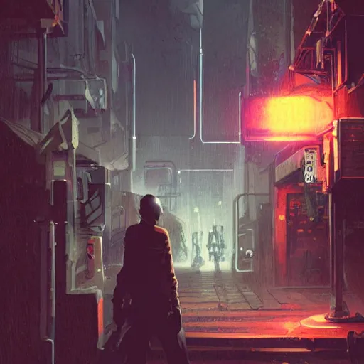 Prompt: credible national security threat handing the viewer an envelope, detailed digital illustration by greg rutkowski, cyberpunk back alley, nighttime