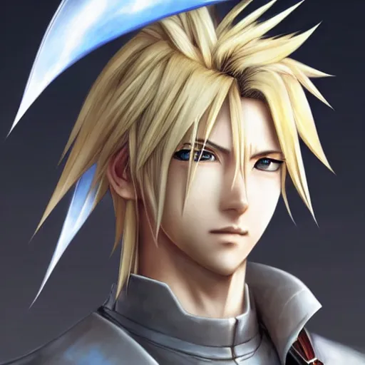 An anime portrait of a cloud strife from ff7, by | Stable Diffusion ...