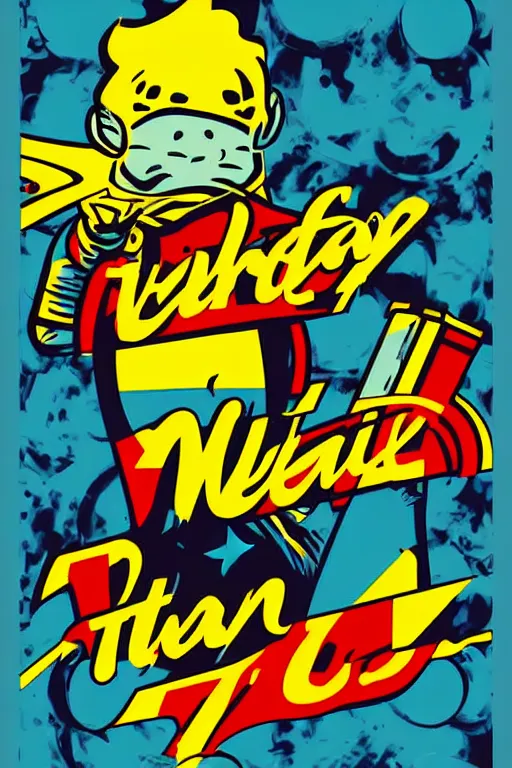 Image similar to fallout 7 6 retro futurist illustration art by butcher billy, sticker, colorful, illustration, highly detailed, simple, smooth and clean vector curves, no jagged lines, vector art, smooth andy warhol style