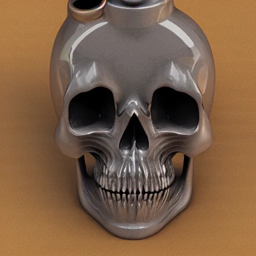 Image similar to transparent ancient winged skull flask, raytracing, 3d rendering, octane render