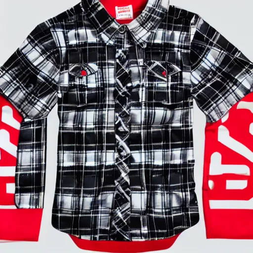 Image similar to short kid wearing a supreme shirt, detailed, studio