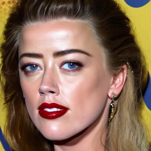 Image similar to gourd shaped like the face of amber heard hybrid intercross mix as a gourd