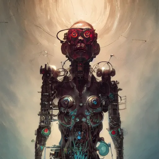 Image similar to portrait of a maniacal cybernetic serial killer, cyberpunk concept art by pete mohrbacher and seb mckinnon and beksinski and josan gonzales, digital art, highly detailed, intricate, sci-fi, sharp focus, Trending on Artstation HQ, deviantart, unreal engine 5, 4K UHD image