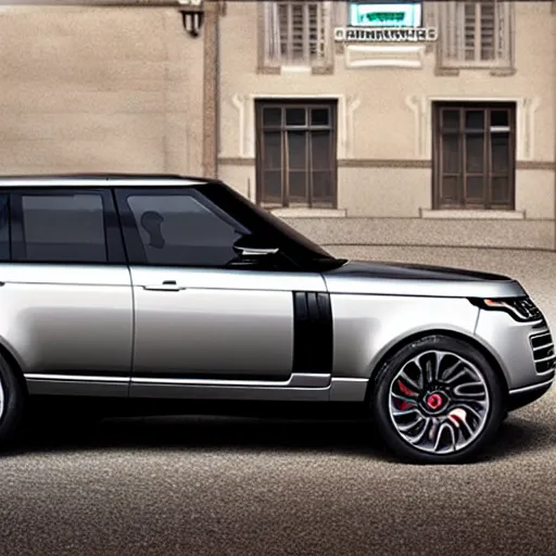 Prompt: range rover concept car designed by mcdonald's restaurant