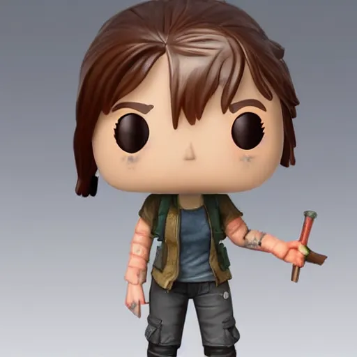 Prompt: ellie the last of us funko pop, high detail