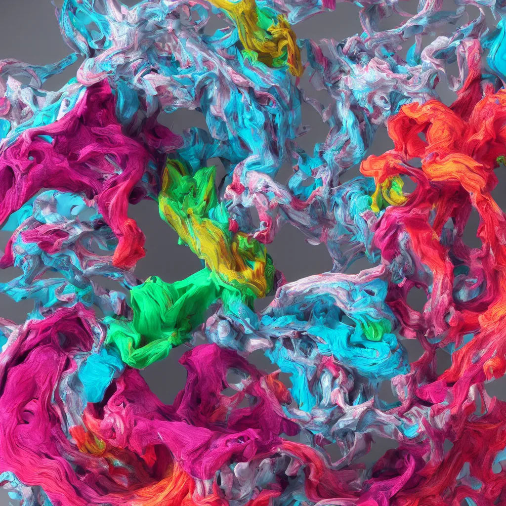 Image similar to painful pleasures by lynda benglis, octane render, colorful, 4 k, 8 k