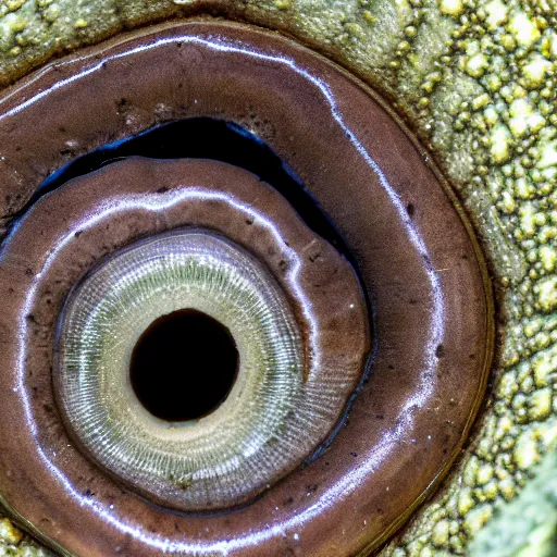 Image similar to macro shot of lamprey eel mouth