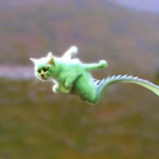 Image similar to a flying dragon cat hybrid