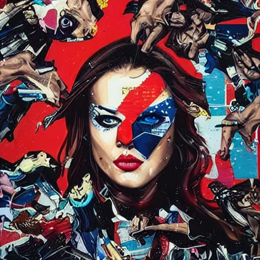 Image similar to head exploding, by MARVEL comics and Sandra Chevrier