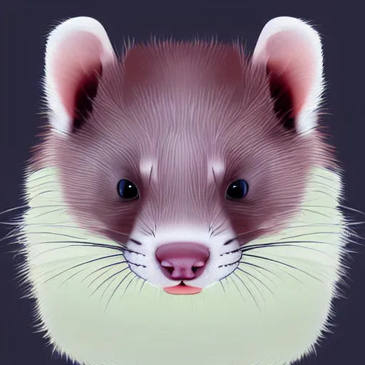 Image similar to Ferret emoji, digital art, high quality 4k