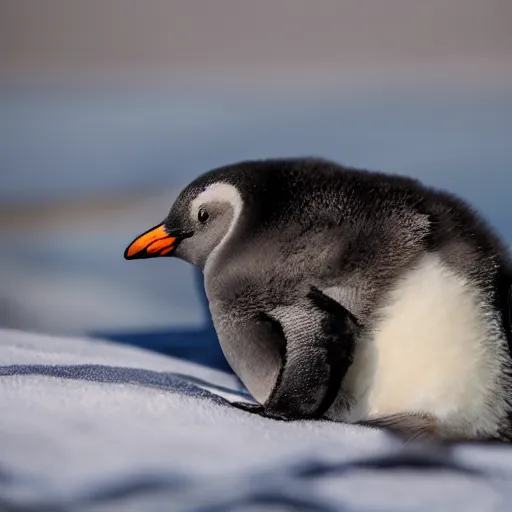 baby penguins cuddling