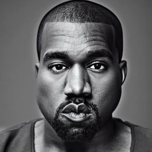 Prompt: the face of young kanye west wearing yeezy clothing at 3 4 years old, portrait by julia cameron, chiaroscuro lighting, shallow depth of field, 8 0 mm, f 1. 8