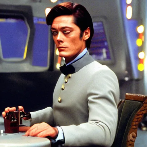 Prompt: alain delon in futurama ( 1 9 9 9 )