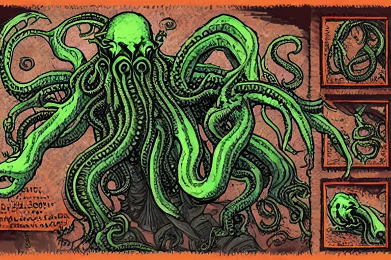 Image similar to an ai refer of cthulhu being rendered by and ai infinity deep