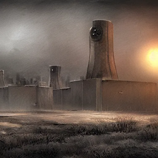 Prompt: nuclear winter, dystopian surrealism, digital painting