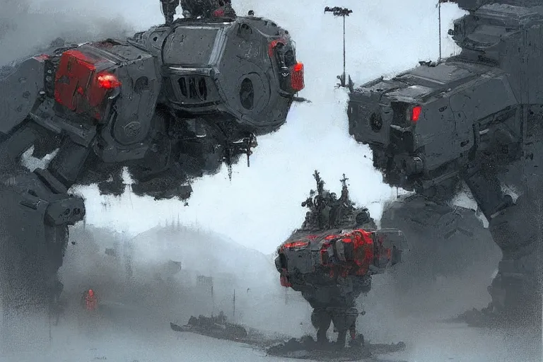 Image similar to mech art by jakub rozalski