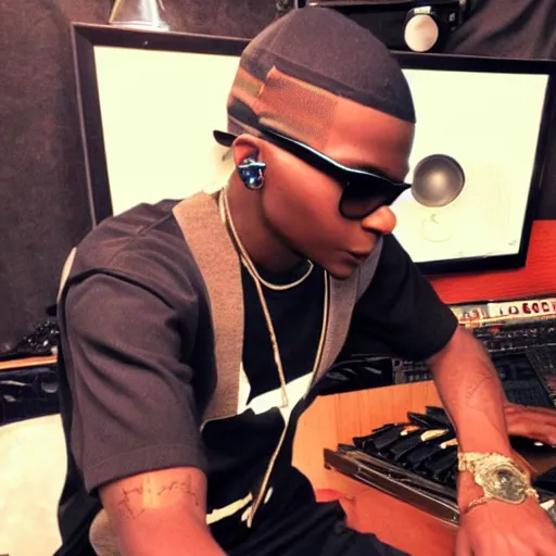 Image similar to wizkid in the studio