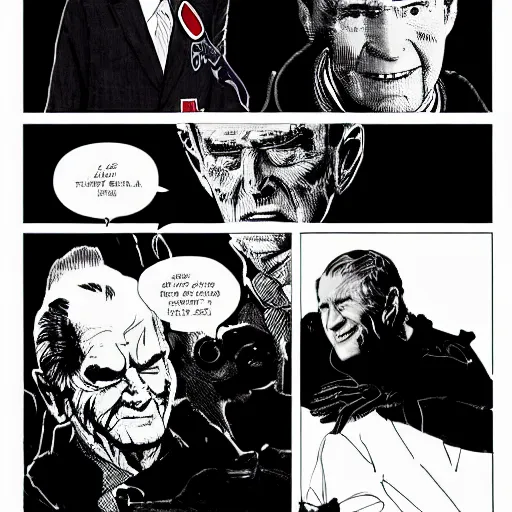 Image similar to George H.W. Bush, by Tsutomu Nihei, 8K, manga