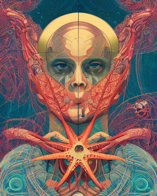 Prompt: Tristan Eaton, victo ngai, peter mohrbacher, artgerm portrait of a symmetrical starfish