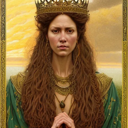 Image similar to highly detailed portrait of a majestic lioness queen in the form of a beautiful woman. d & d, art by donato giancola and edmund leighton and wes anderson. trending on artstation, intricate details, energetic composition, golden ratio, concept art, illustration, elegant art, global illuminaition