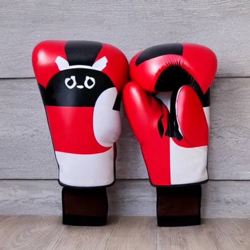 Image similar to impossibly cute kawaii raccoon waring boxing gloves