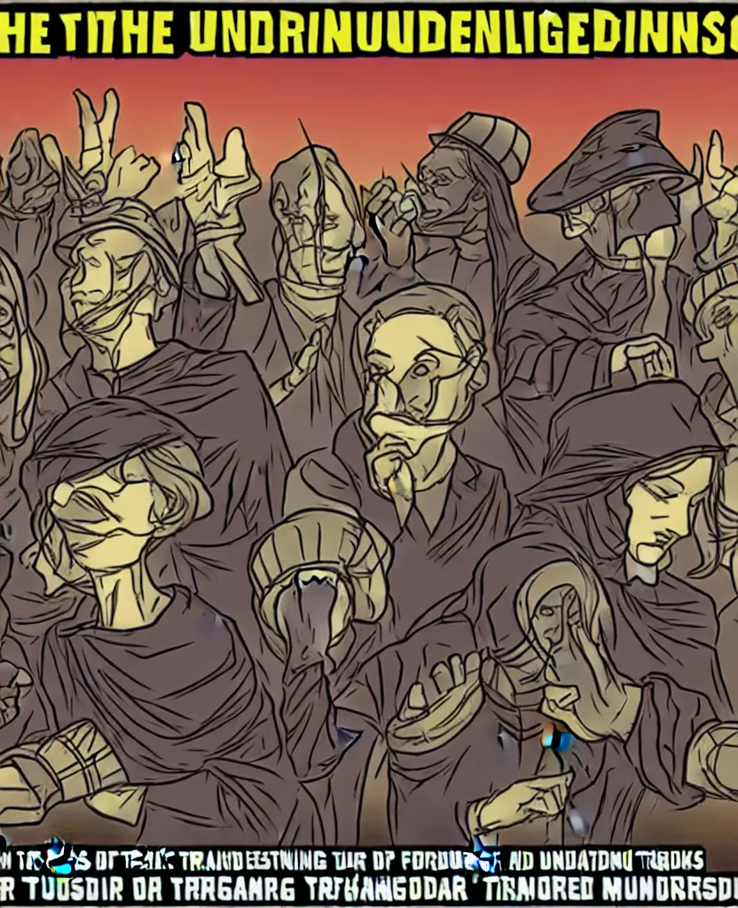 Prompt: the forbidden underground meetings of the traitors