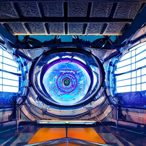 Prompt: cybertronic hindu temple, torus energy, ben ridgway