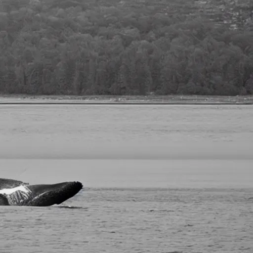 Image similar to photo of a whale riding a bicycle