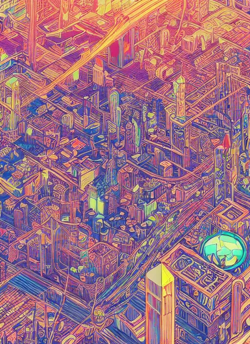 Prompt: san francisco, an ultrafine detailed illustration by james jean, intricate linework, bright colors, final fantasy, behance contest winner, vanitas, angular, altermodern, unreal engine 5 highly rendered, global illumination, radiant light, detailed and intricate environment