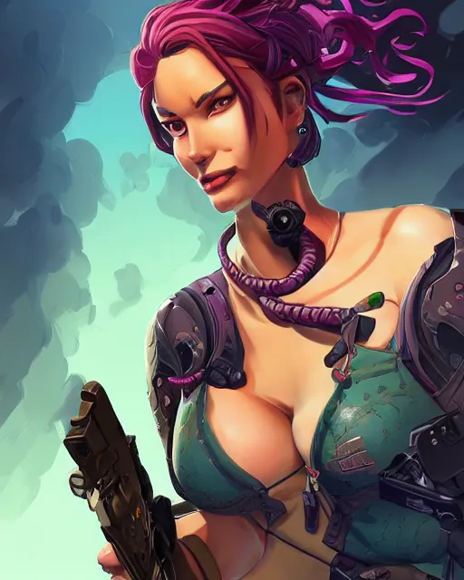 Image similar to viper character valorant agent beautiful female tattoo symmetrical face eyes full length fantasy art apex fortnite Video game icon, 2d game art gta5 cover , official fanart behance hd artstation by Jesper Ejsing, by RHADS, Makoto Shinkai and Lois van baarle, ilya kuvshinov, rossdraws