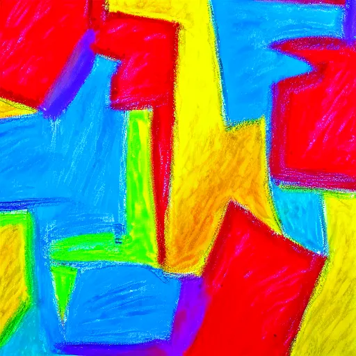 Prompt: Abstract colorful oil pastel on white canvas, art like, 4k,