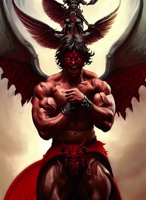 Portrait Of Aggressive Demonic Damned Heracles Slaying 