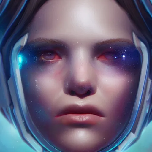 Image similar to space girl, 8 k uhd, unreal engine, reflected chrome, octane render in the artstyle of greg rutkowski tom bagshaw, unreal engine 5, highly detailed face, true anatomy!, extremely detailed!, fishnets, dystopian, details visible, octane render