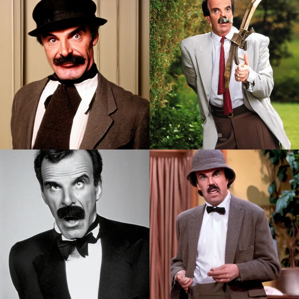 Prompt: harisson ford impersonating basil fawlty