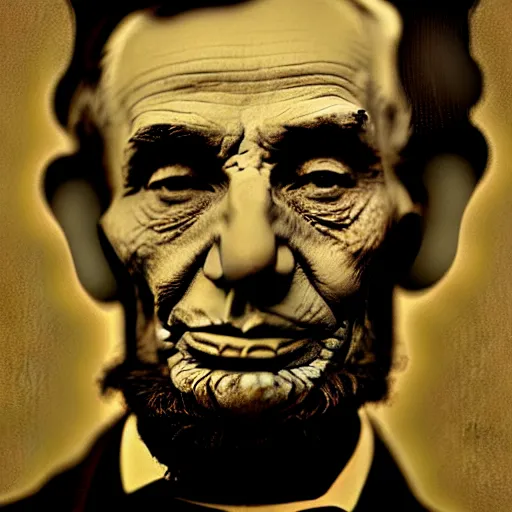 Prompt: Abraham Lincoln wearing a flat brim cap backwards, taking a hit from a Juul e-cigarette, portrait photography by Lee Jeffries