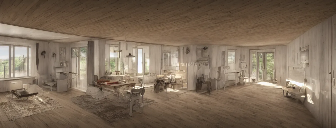 Prompt: a house interior 6 0 s style norwegian, realistic, hdr, clear image, hdd, dynamic lighting,