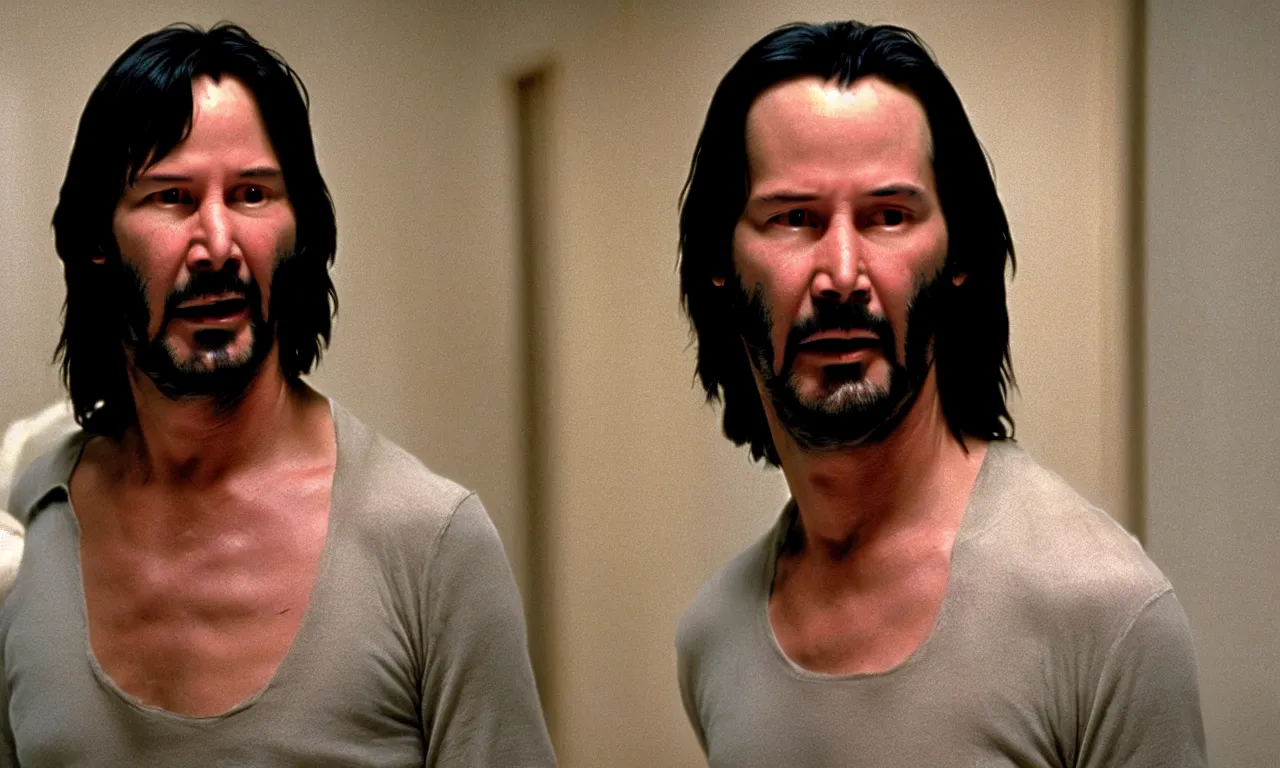 Image similar to keanu reeves in the shining