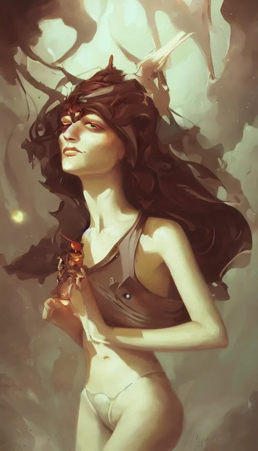 Image similar to portrait of cute girl, by peter mohrbacher