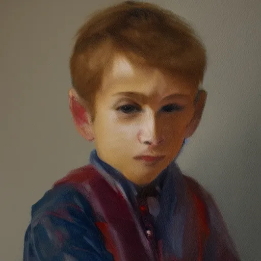 Image similar to A painting of a boy, 4k detail